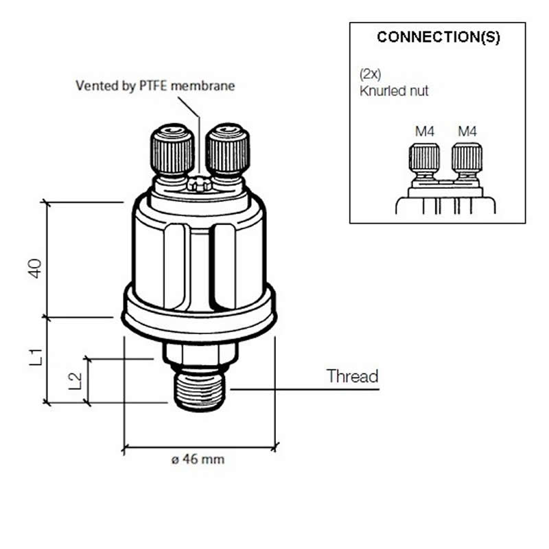 VDO Pressure sender 0-2 Bar